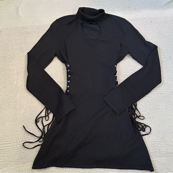 Dark Academia Long Sleeve Goth Mini Dress - Picture 6 of 16